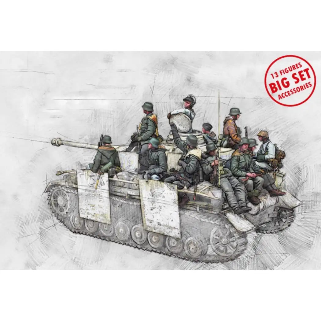 1/35 13pcs Resin Model Kit German Soldier Tank Crew (no tank) WW2 Unpainted - Model-Fan-Store