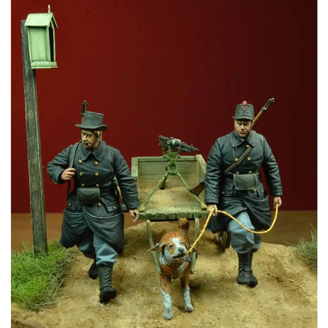 1/35 2pcs + dog Resin Model Kit Belgian Soldiers WW1 Unpainted - Model-Fan-Store