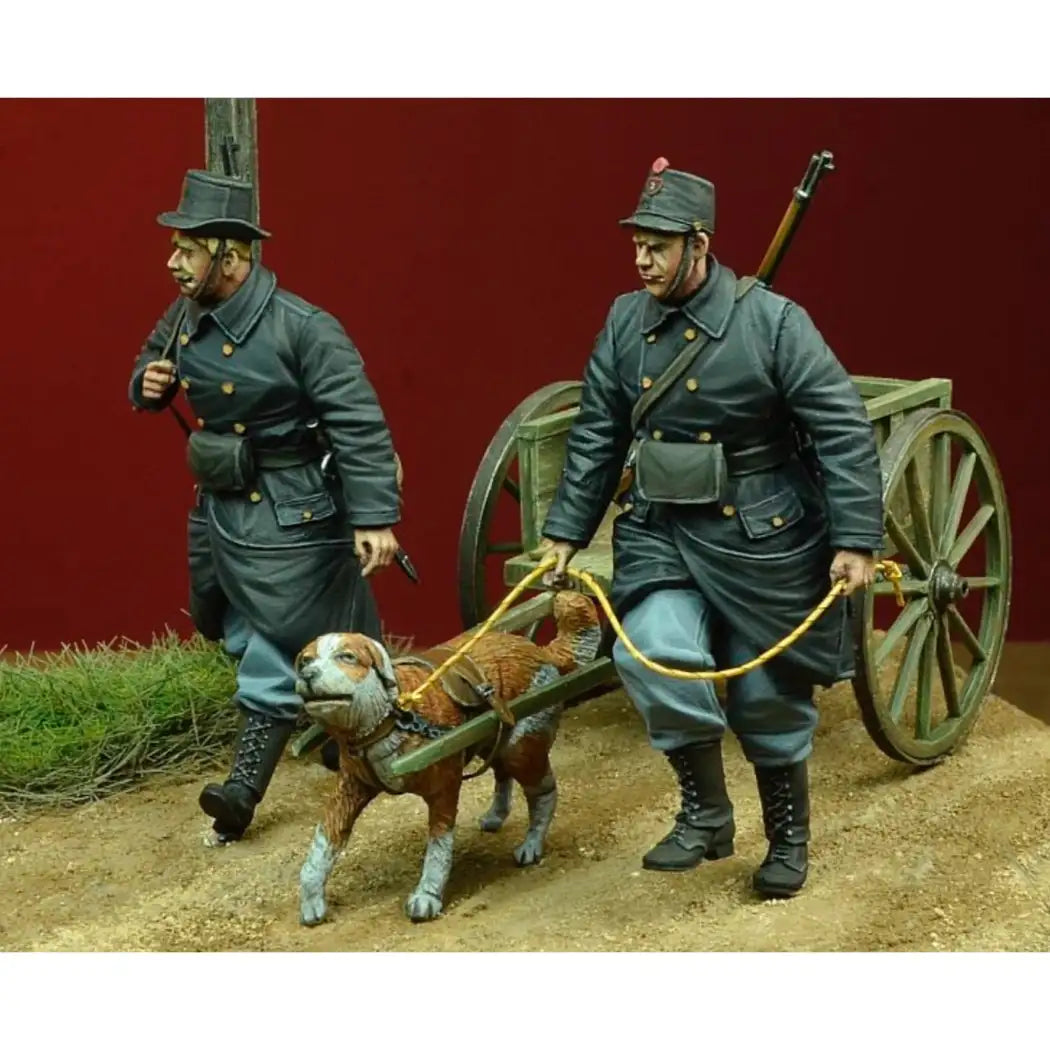 1/35 2pcs + dog Resin Model Kit Belgian Soldiers WW1 Unpainted - Model-Fan-Store