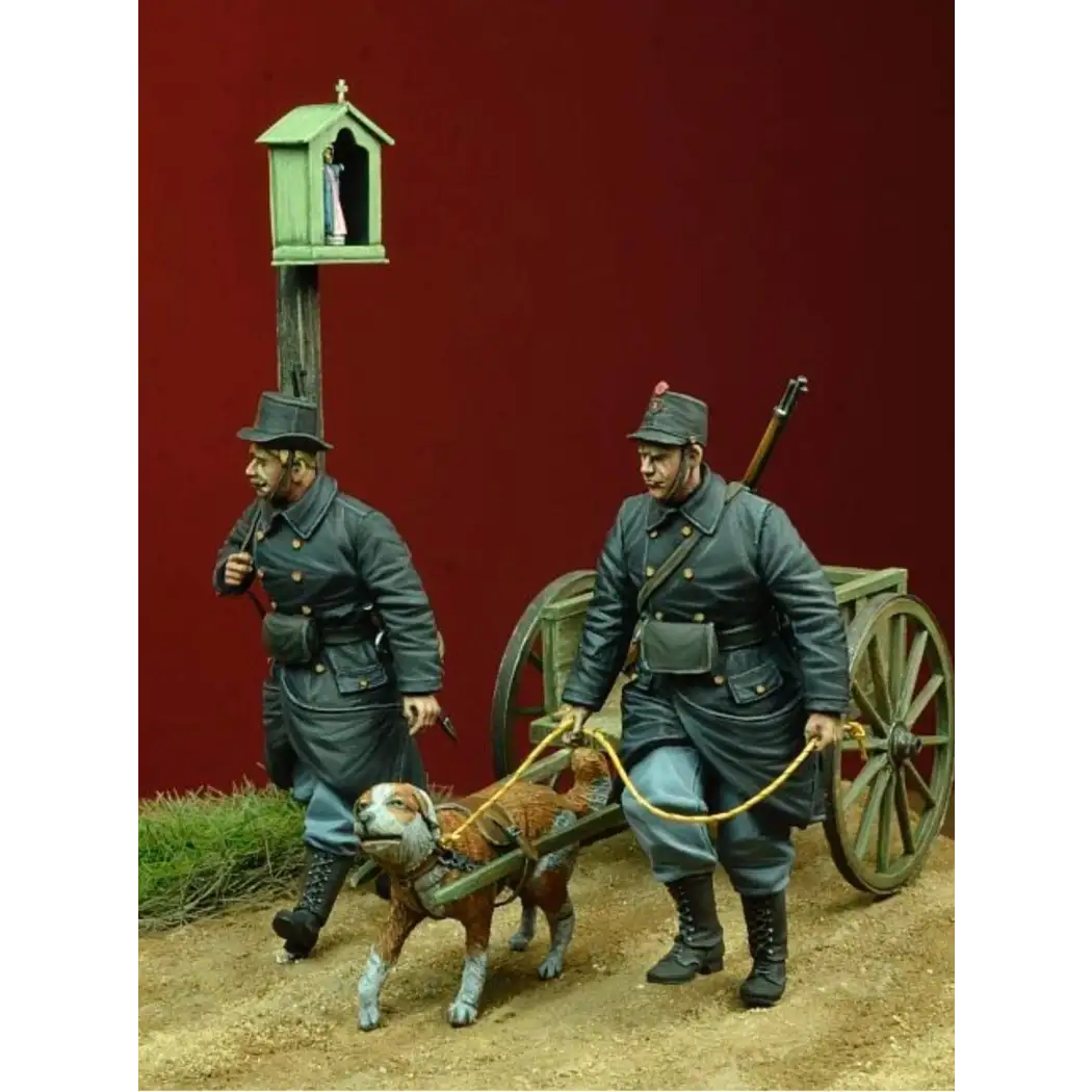 1/35 2pcs + dog Resin Model Kit Belgian Soldiers WW1 Unpainted - Model-Fan-Store