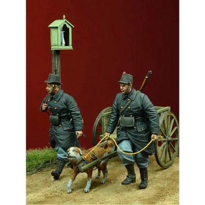 1/35 2pcs + dog Resin Model Kit Belgian Soldiers WW1 Unpainted - Model-Fan-Store