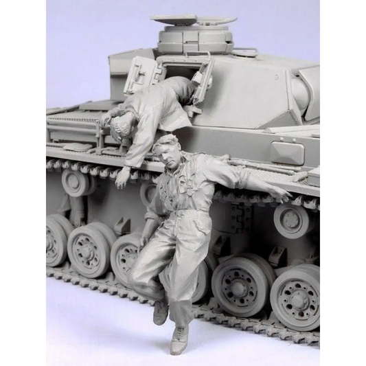 1/35 2pcs Resin Model Kit Soldiers Tank Crew WW2 Unpainted - Model-Fan-Store