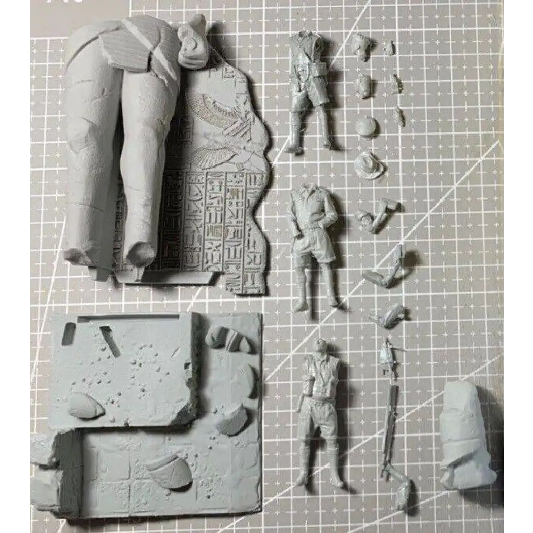 1/35 3pcs Resin Model Kit British Soldiers 7th Armoured Division WW2 + base Unpainted - Model-Fan-Store