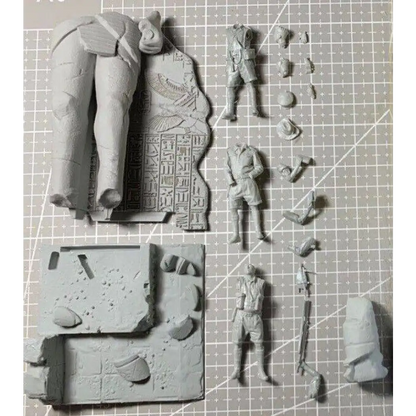 1/35 3pcs Resin Model Kit British Soldiers 7th Armoured Division WW2 + base Unpainted - Model-Fan-Store