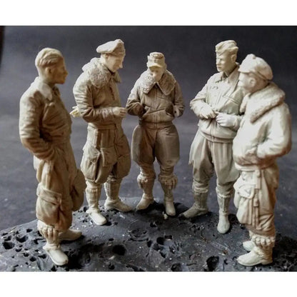 1/35 5pcs Resin Model Kit German Soldiers Pilots with base WW2 Unpainted - Model-Fan-Store