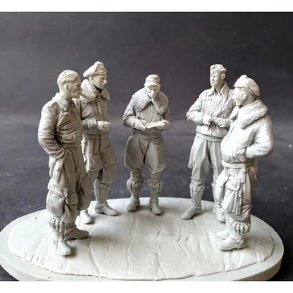 1/35 5pcs Resin Model Kit German Soldiers Pilots with base WW2 Unpainted - Model-Fan-Store