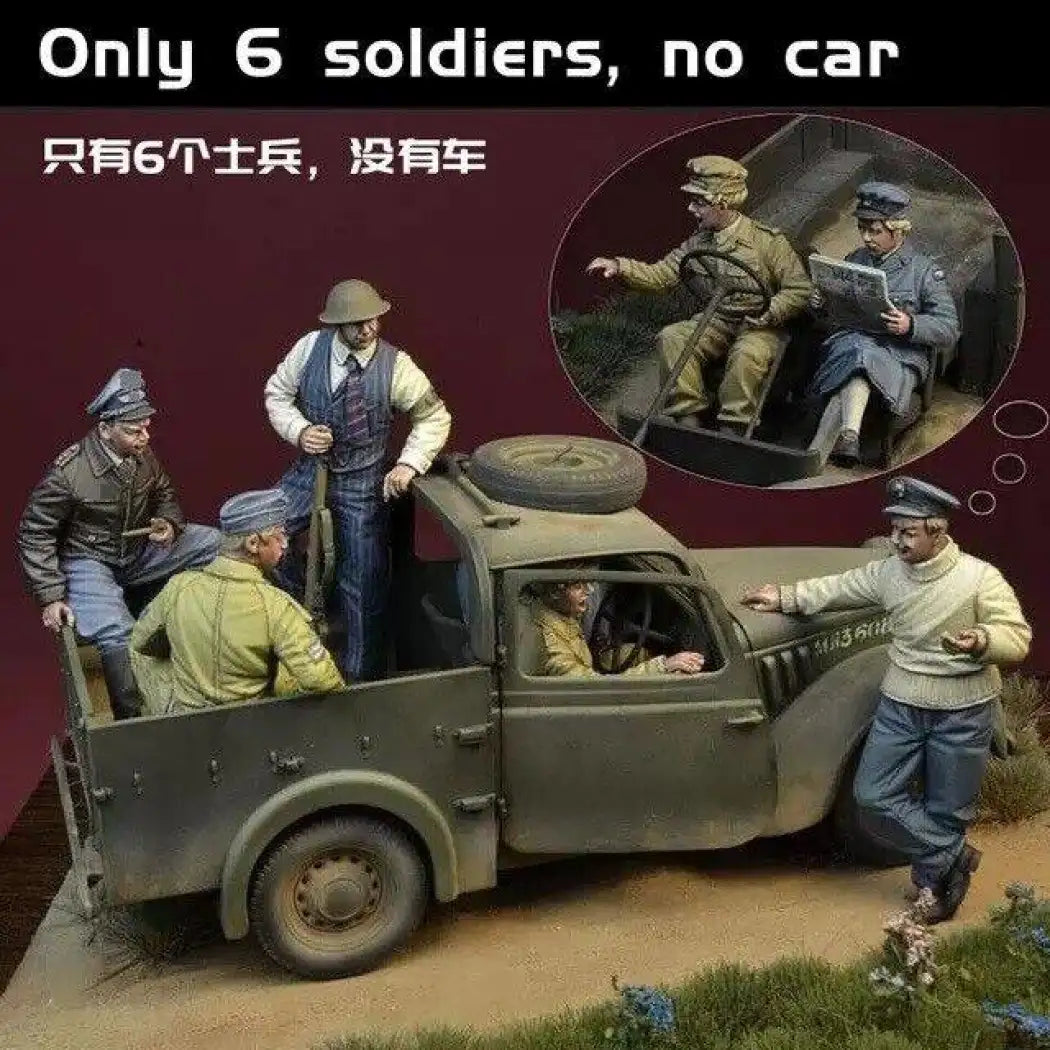 1/35 6pcs Resin Model Kit British Soldiers no car WW2 Unapinted - Model-Fan-Store