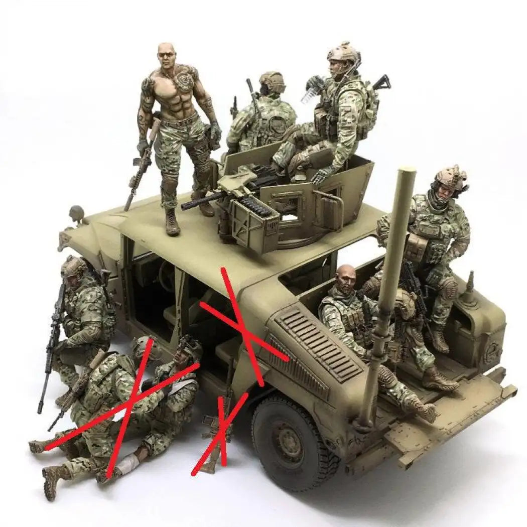 1/35 6pcs Resin Model Kit Modern Soldiers US Army Special Forces no car Unpainted - Model-Fan-Store