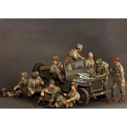 1/35 9pcs Resin Model Kit US Army 101st Airborne Division (no car) WW2 Unpainted