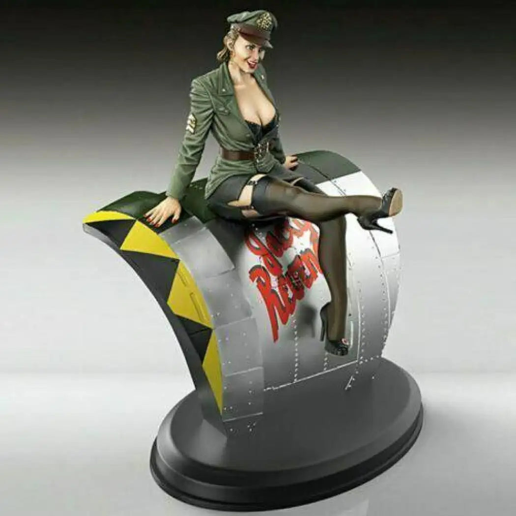 1/35 Resin Model Kit Beautiful Girl Woman Pilot with Base WW2 Fantasy Unpainted - Model-Fan-Store