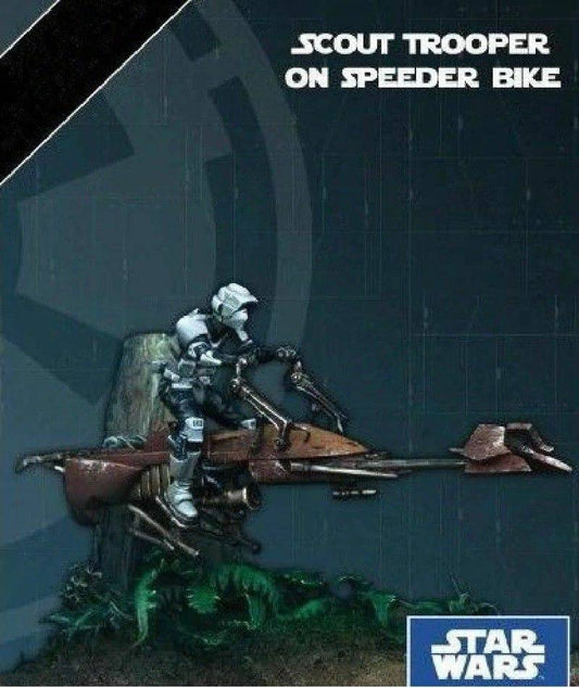 35mm Resin Model Kit Scout Trooper On Speeder Bike Star Wars Movie Unpainted - Model-Fan-Store
