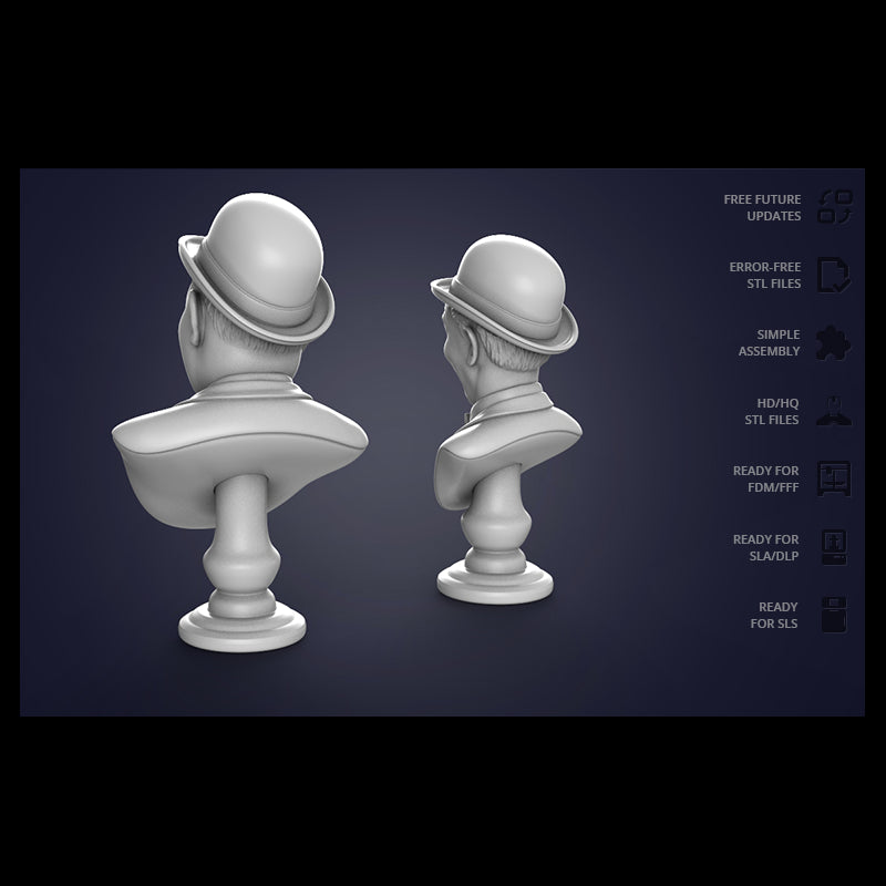 Digital STL Laurel & Hardy Bust