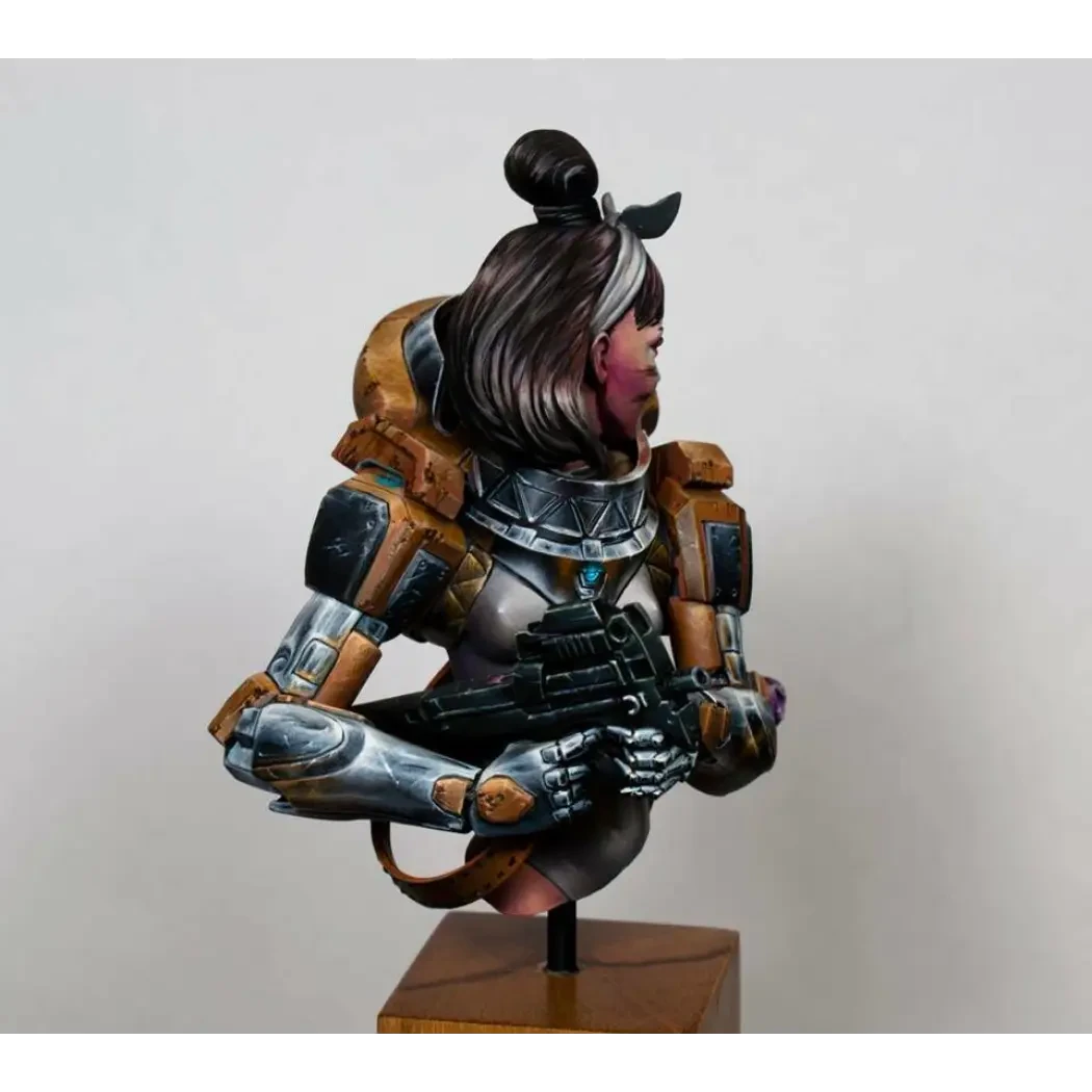1/10 BUST Resin Cyberpunk Model Kit Beautiful Girl Mercenary Soldier Unpainted - Model-Fan-Store
