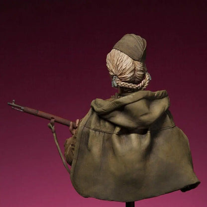 1/10 BUST Resin Model Kit Beautiful Girl Soviet Soldier Sniper WW2 Unpainted - Model-Fan-Store