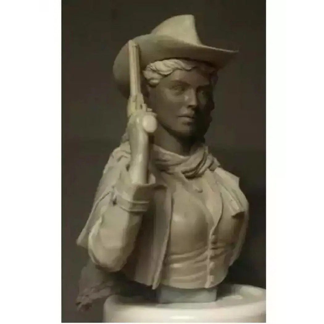 1/10 BUST Resin Model Kit Beautiful Girl Thug Shooter Wild West Unpainted - Model-Fan-Store