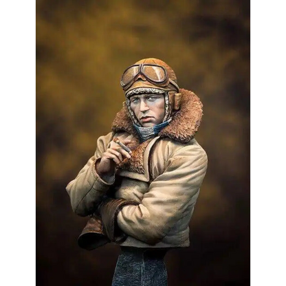 1/10 BUST Resin Model Kit British Pilot Soldier WW2 Unpainted A28 - Model-Fan-Store