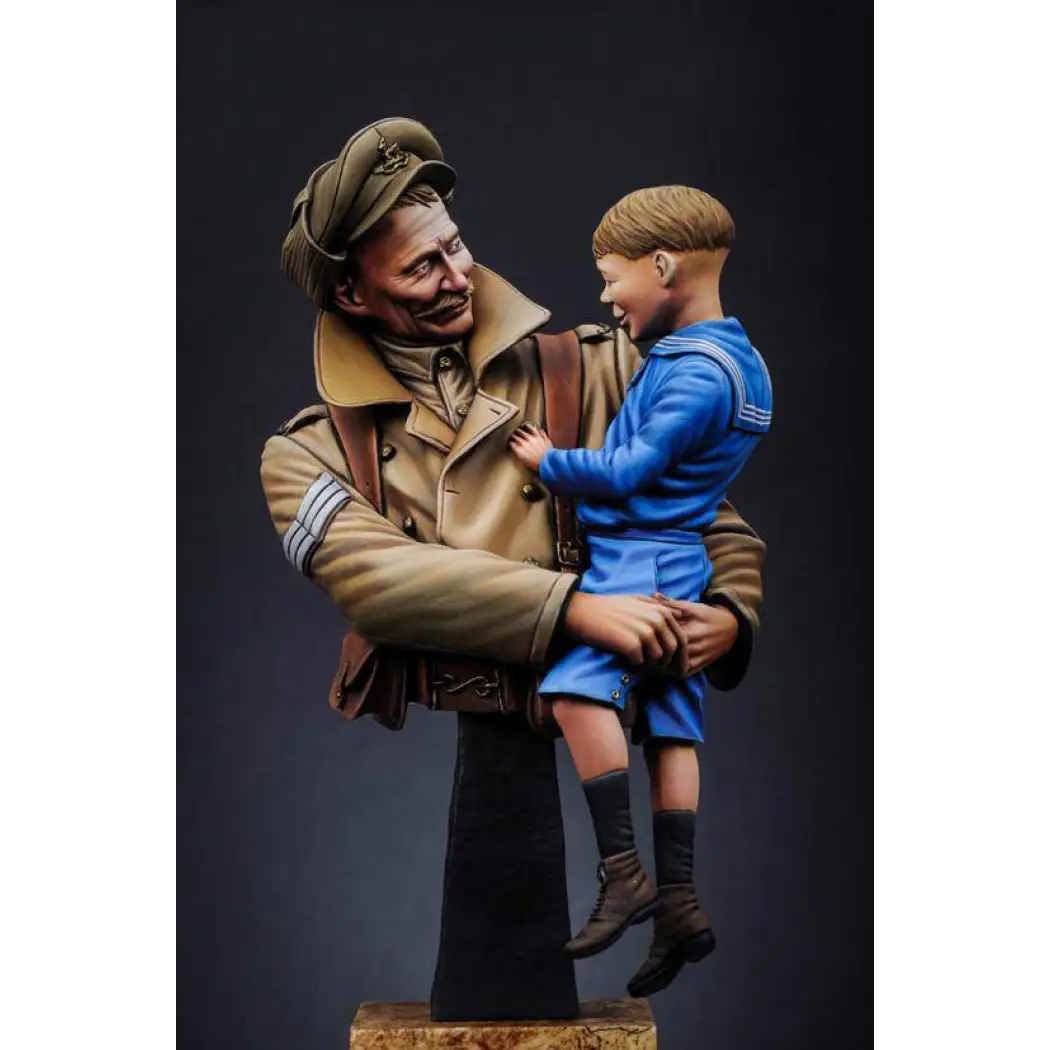 1/10 BUST Resin Model Kit British Soldier & Son Child WW1 Unpainted - Model-Fan-Store