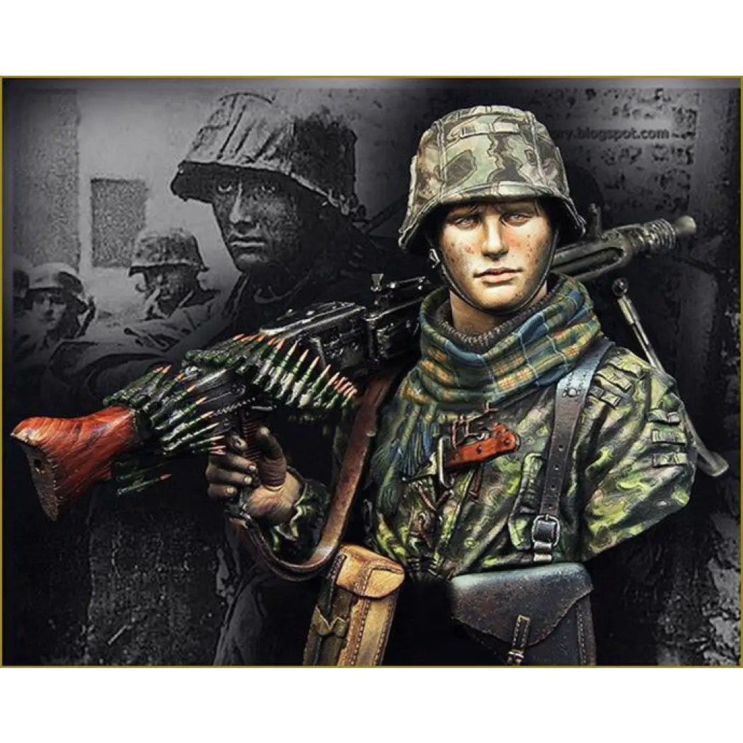 1/10 BUST Resin Model Kit German Soldier Machine Gunner WW2 Unpainted - Model-Fan-Store