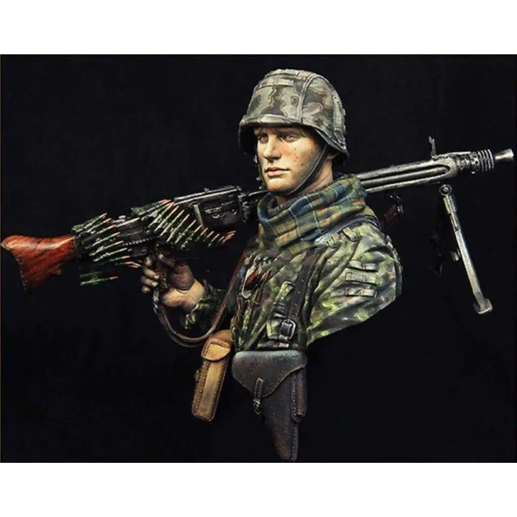 1/10 BUST Resin Model Kit German Soldier Machine Gunner WW2 Unpainted - Model-Fan-Store