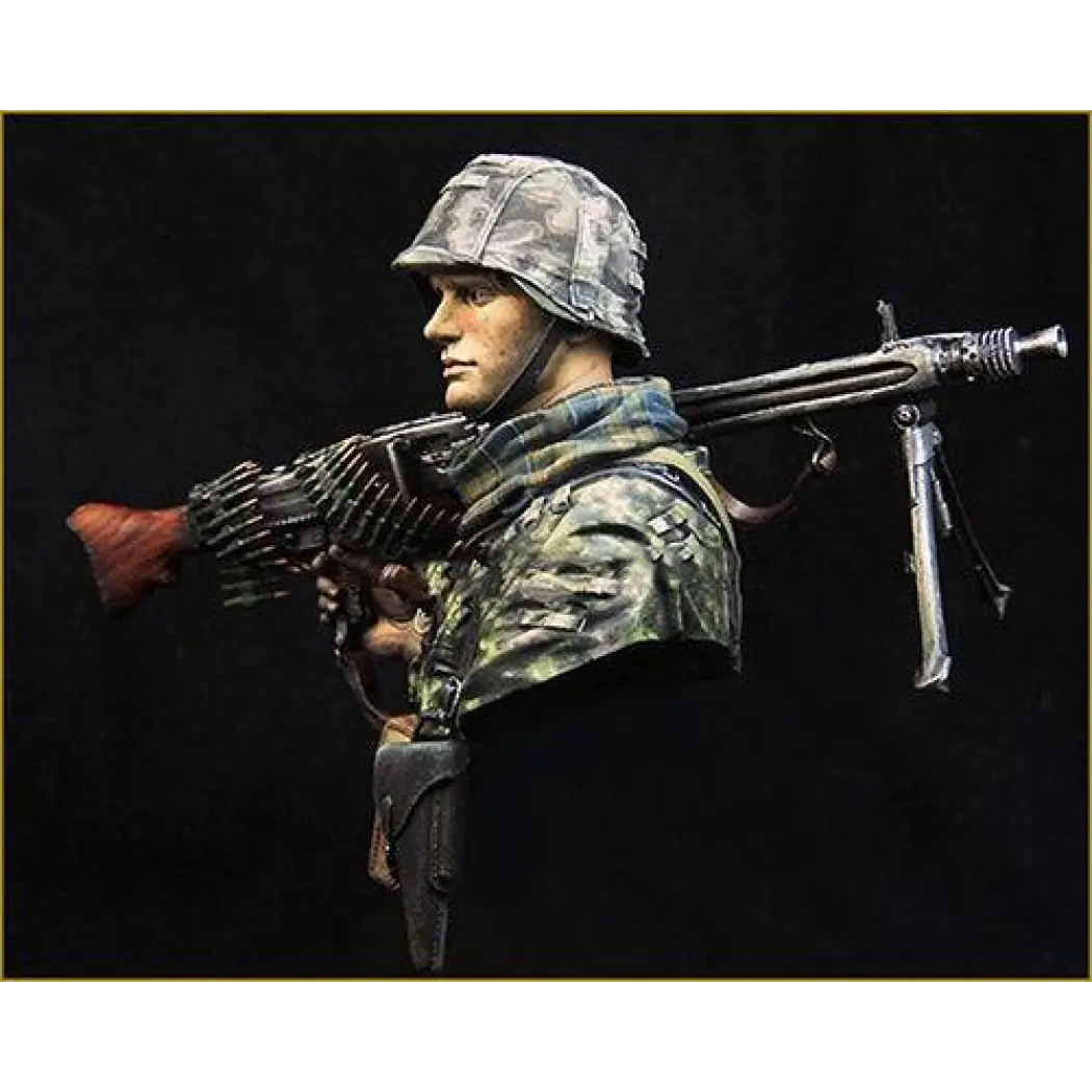 1/10 BUST Resin Model Kit German Soldier Machine Gunner WW2 Unpainted - Model-Fan-Store