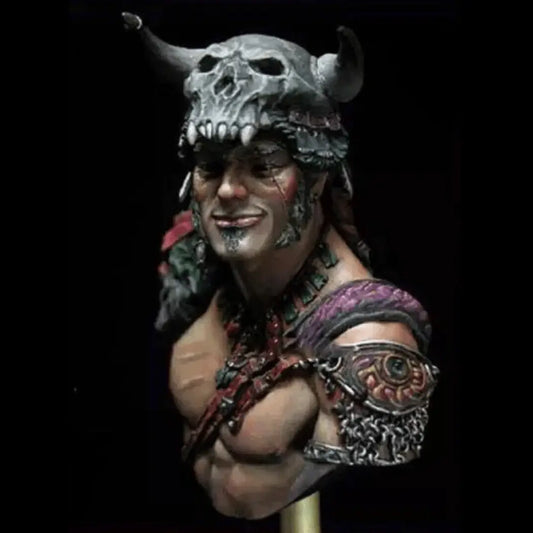 1/10 BUST Resin Model Kit Barbarian in Skull Helmet Fantasy Unpainted