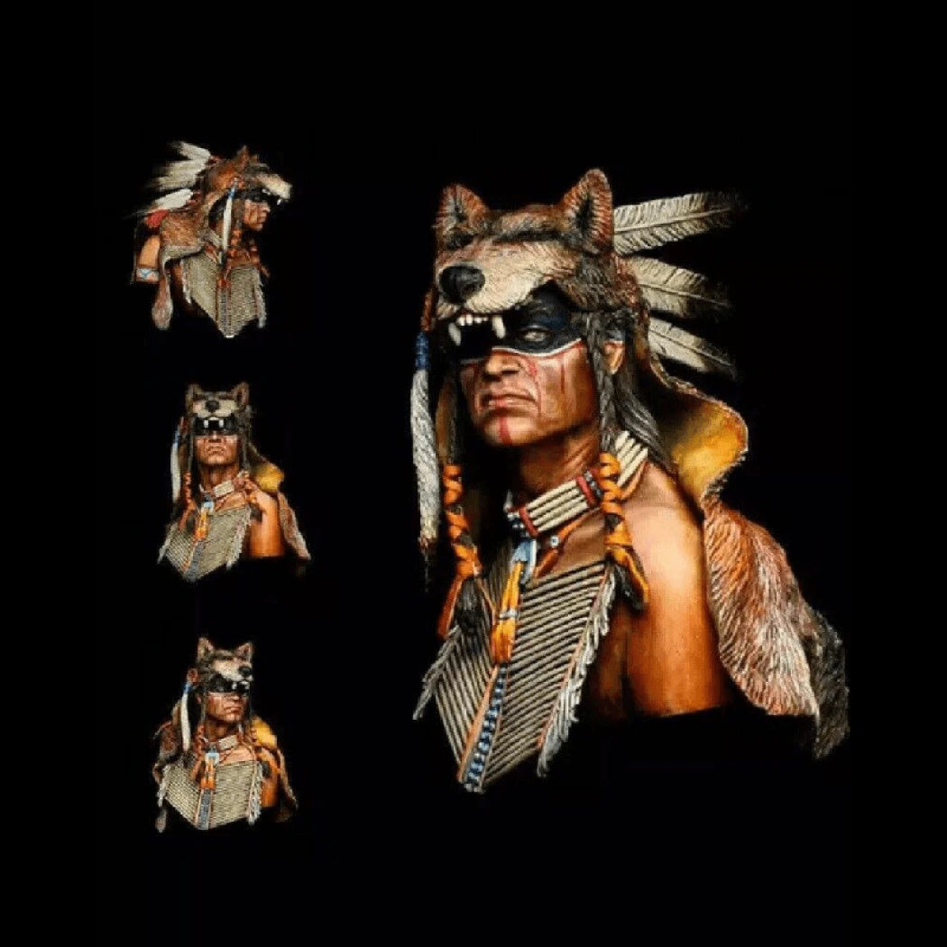 1/9 BUST Resin Model Kit Wolf Scout Native American Indian Unpainted