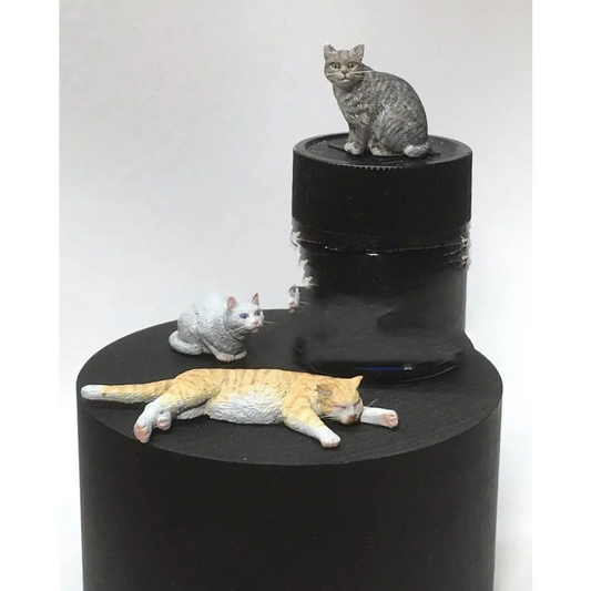 1/16 3pcs Resin Model Kit Animals Cats (no base) Unpainted - Model-Fan-Store
