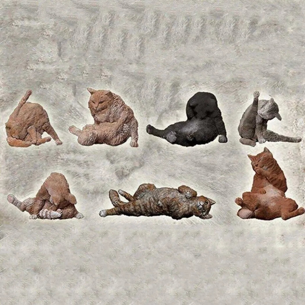 1/35 7pcs Resin Model Kit Animal Cats Unpainted