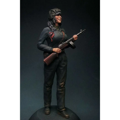 1/16 Resin Model Kit Beautiful Girl Soviet Soldier Tanker WW2 Pin Up Unpainted - Model-Fan-Store