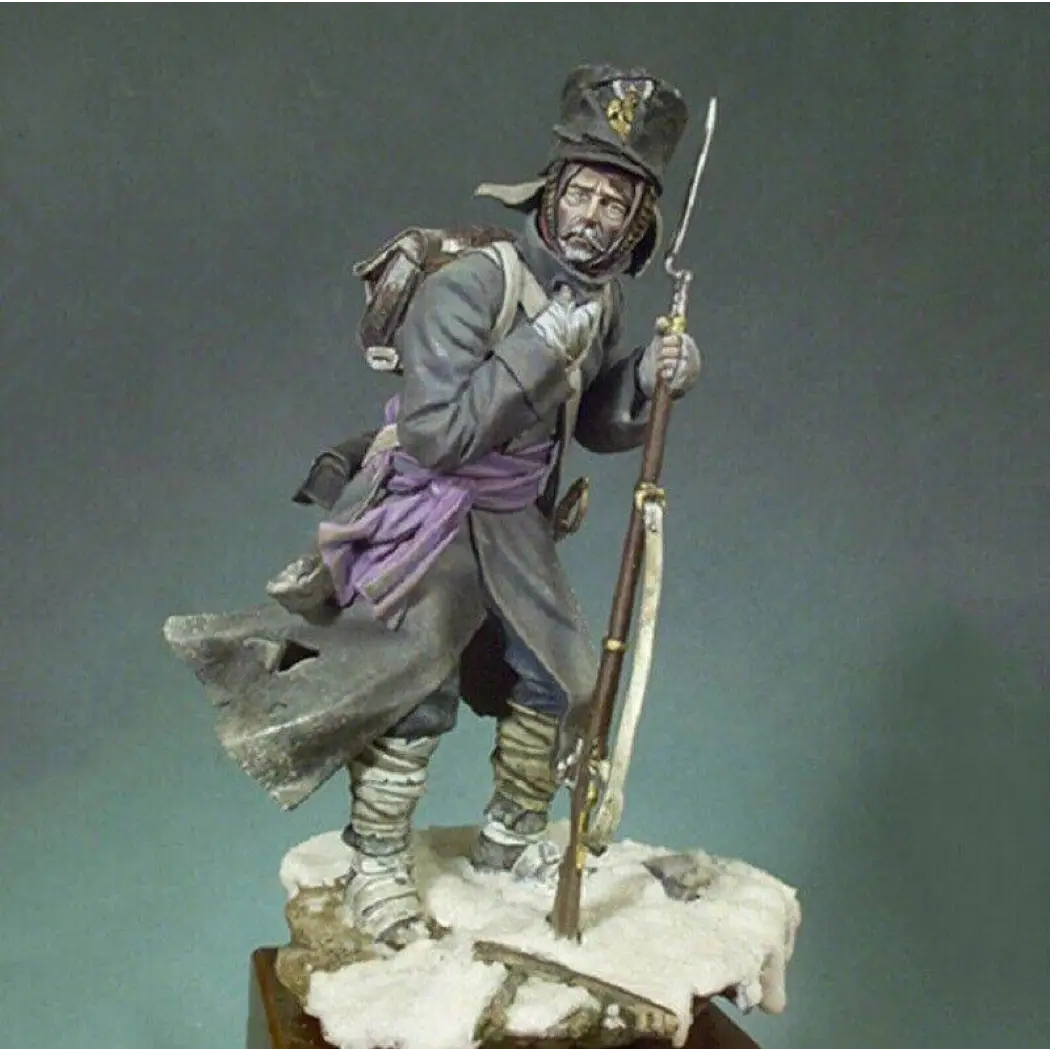 1/18 Resin Model Kit Napoleonic Wars French Soldier (with base) Unpainted - Model-Fan-Store