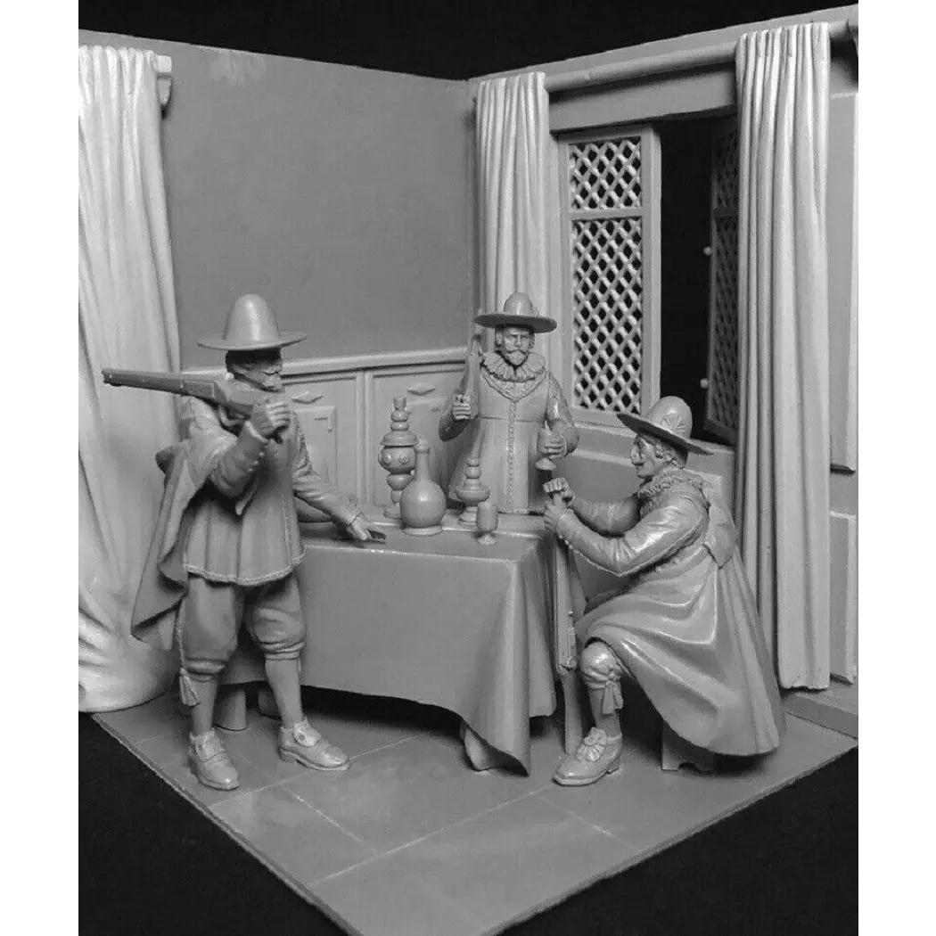 1/24 3pcs Resin Model Kit Spanish Conquistadors Traders Unpainted A28 - Model-Fan-Store