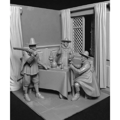 1/24 3pcs Resin Model Kit Spanish Conquistadors Traders Unpainted A28 - Model-Fan-Store