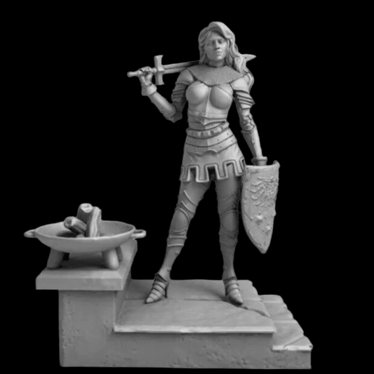 1/24 Resin Model Kit Beautiful Girl Medieval Guardian of the Kingdom Unpainted