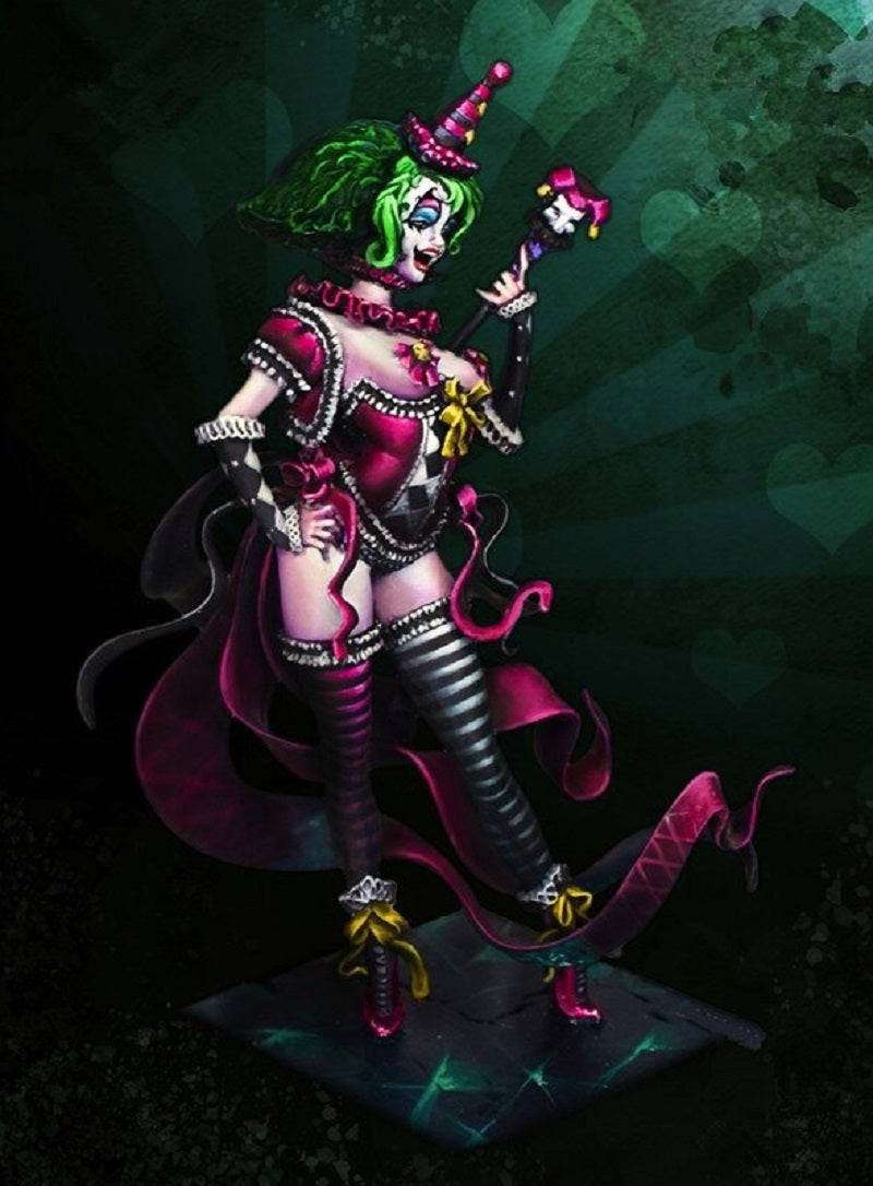 1/24 Resin Model Kit Girl Clown Jester Harlequin Fantasy Unpainted - Model-Fan-Store