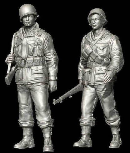 1/35 2pcs Resin Model Kit US Marines Soldiers Infantry WW2 Unpainted - Model-Fan-Store