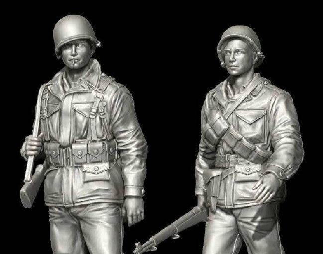 1/35 2pcs Resin Model Kit US Marines Soldiers Infantry WW2 Unpainted - Model-Fan-Store