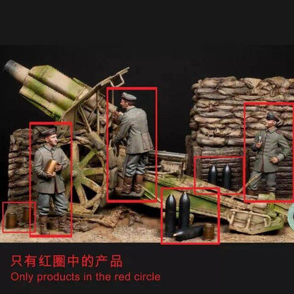 1/35 3pcs Resin Model Kit German Soldiers Artillery (no Gun) WW1 Unpainted - Model-Fan-Store