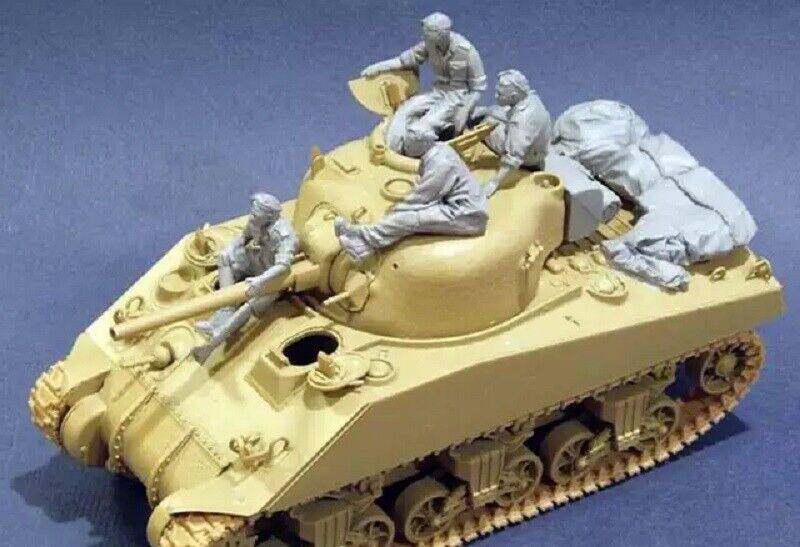 1/35 4pcs Resin Model Kit US Soldiers Sherman Crew no tank WW2 Unpainted - Model-Fan-Store