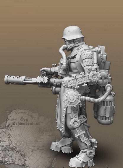 1/35 Resin Steampunk Model Kit German Soldier Wolfenstein WW2 Unpainted - Model-Fan-Store