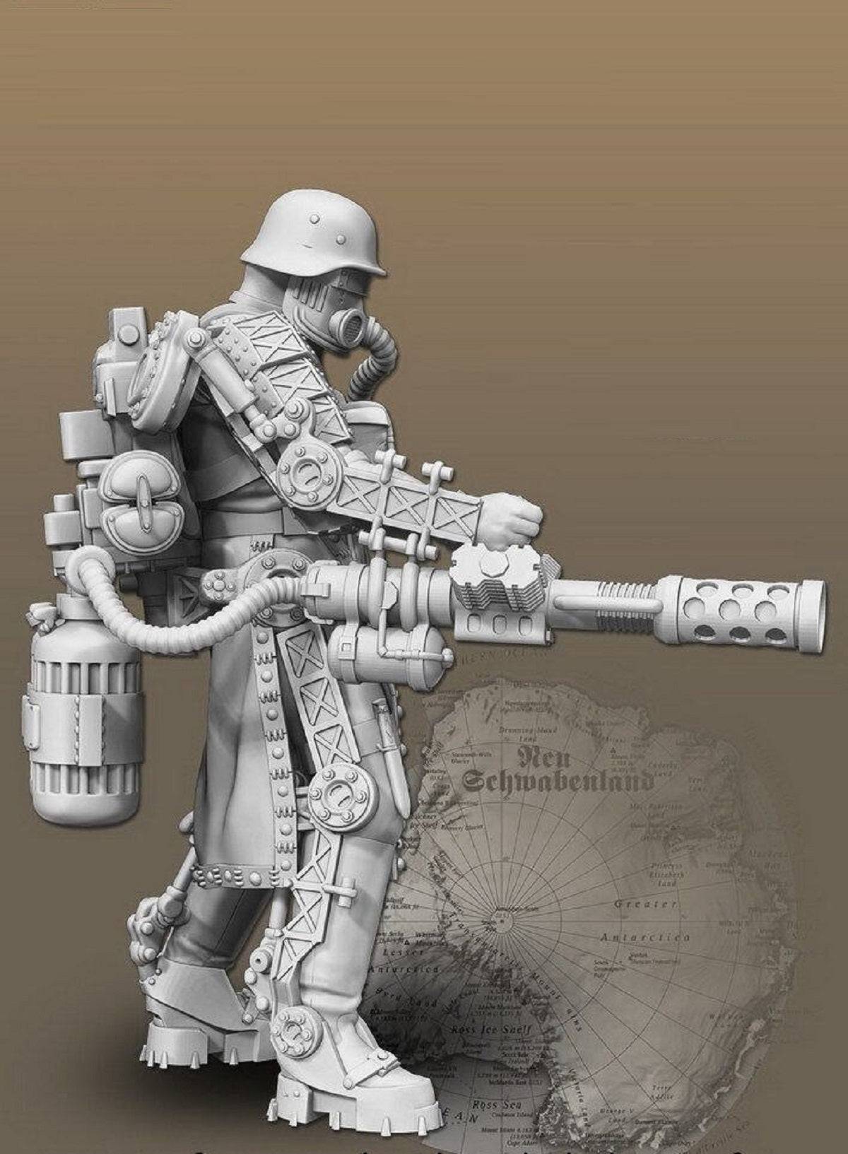 1/35 Resin Steampunk Model Kit German Soldier Wolfenstein WW2 Unpainted - Model-Fan-Store