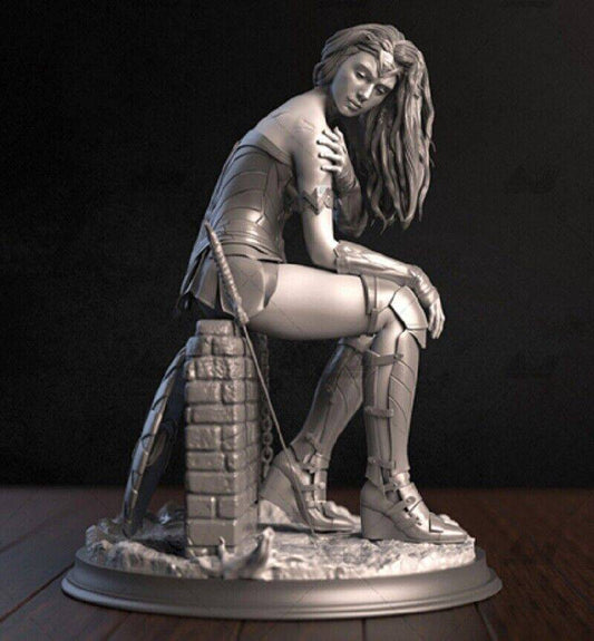 1/6 250mm 3D Print Superhero Model Kit Wonder Woman Beautiful Girl Unpainted - Model-Fan-Store