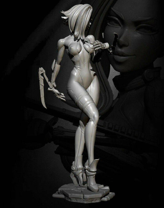 1/6 300mm 3D Print Cyberpunk Model Kit Beautiful Girl Woman Unpainted - Model-Fan-Store