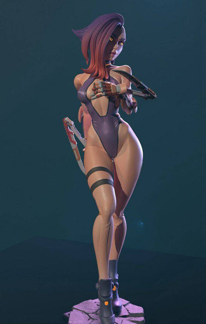 1/6 300mm 3D Print Cyberpunk Model Kit Beautiful Girl Woman Unpainted - Model-Fan-Store