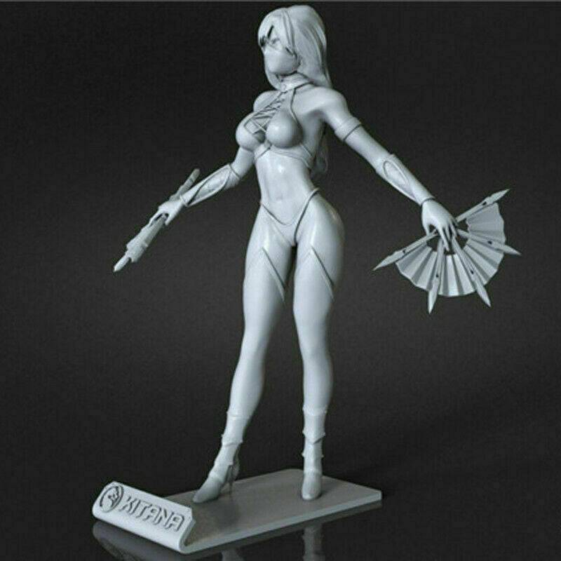 1/6 300mm 3D Print Model Kit Beautiful Girl Woman Kitana Fighter Unpainted - Model-Fan-Store