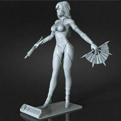 1/6 300mm 3D Print Model Kit Beautiful Girl Woman Kitana Fighter Unpainted - Model-Fan-Store