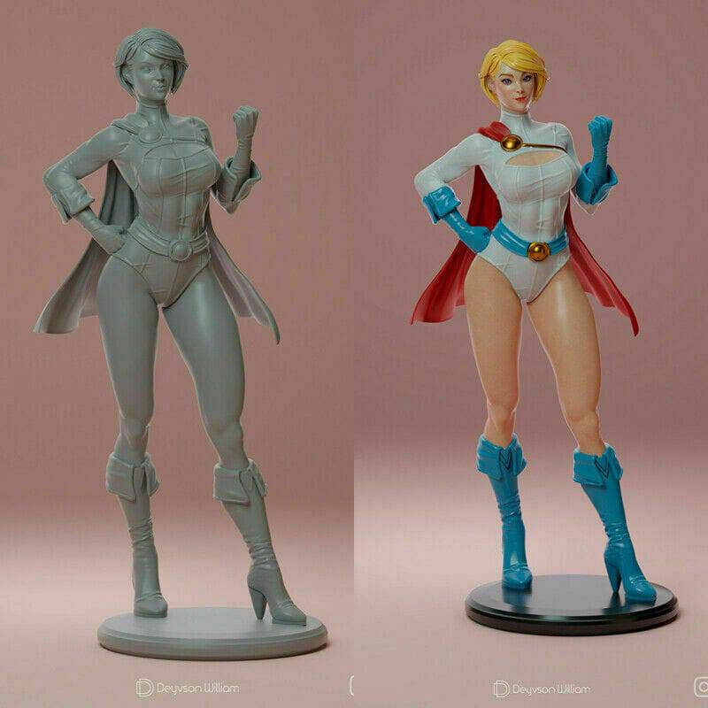 1/6 300mm 3D Print Superhero Model Kit Power Girl Beautiful Girl Unpainted - Model-Fan-Store