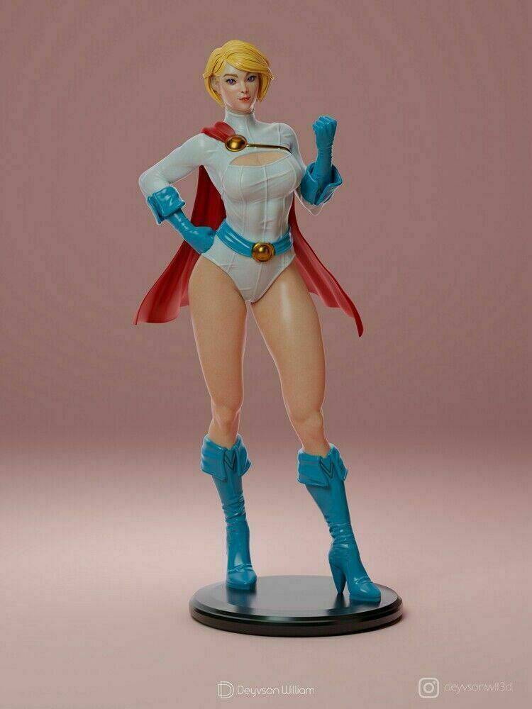 1/6 300mm 3D Print Superhero Model Kit Power Girl Beautiful Girl Unpainted - Model-Fan-Store