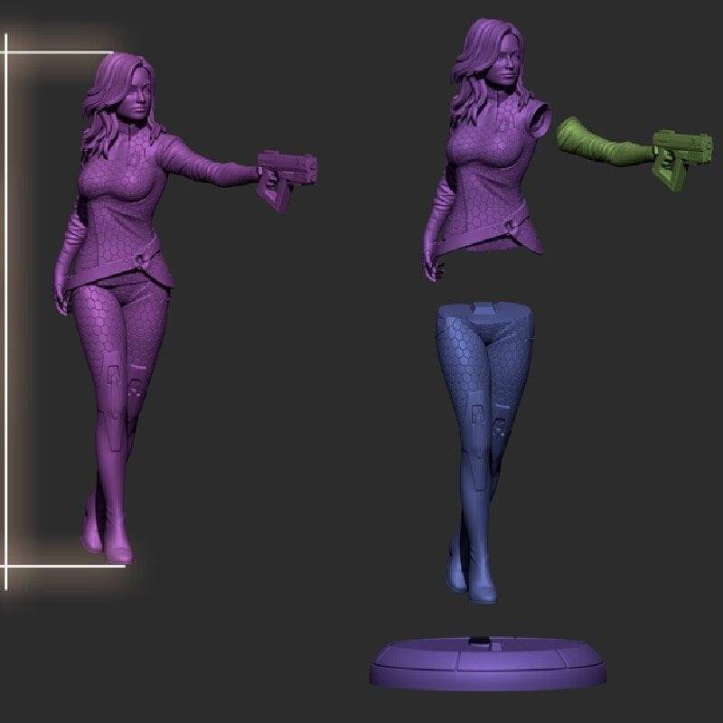 1/6 310mm 3D Print Cyberpunk Model Kit Beautiful Girl Woman Space Unpainted - Model-Fan-Store