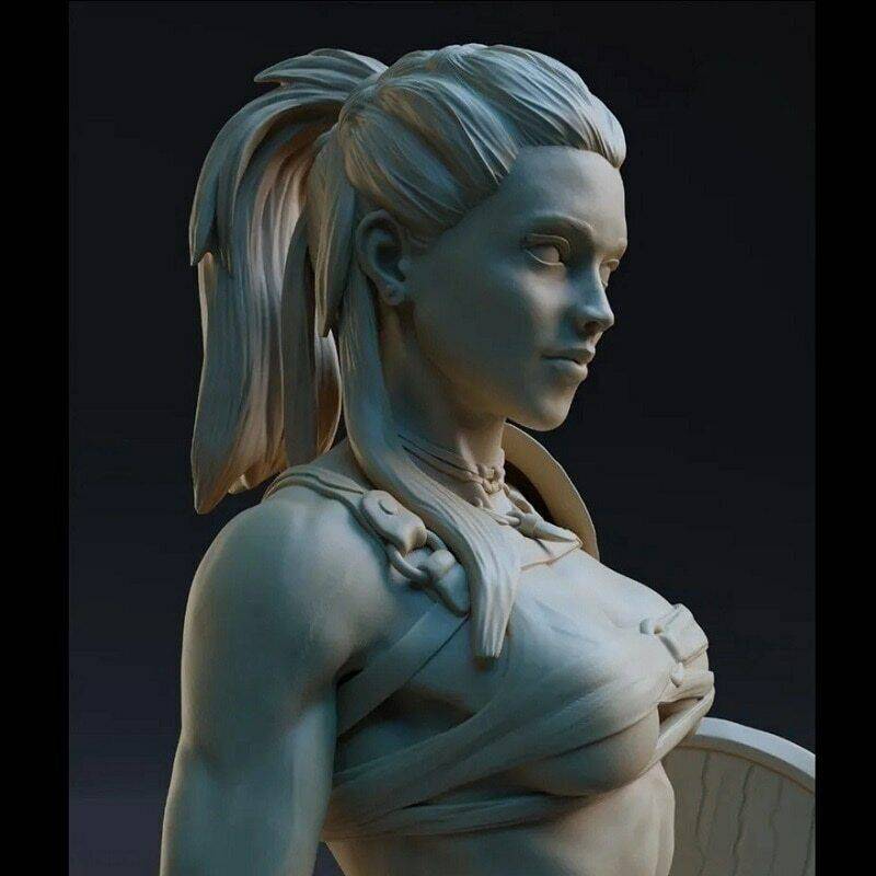 1/6 310mm 3D Print Model Kit Beautiful Girl Barbarian Nord Warrior Viking Unpainted - Model-Fan-Store