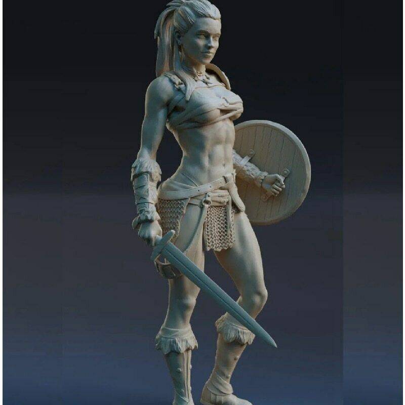 1/6 310mm 3D Print Model Kit Beautiful Girl Barbarian Nord Warrior Viking Unpainted - Model-Fan-Store